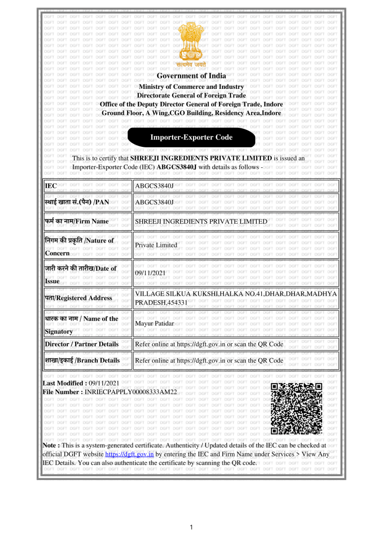 Import Export code -1